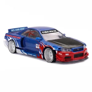 (Pre Orden - ETA 30/01/2027) Mini GT 1/64 Nissan Skyline GT-R R34 Kaido House Flames V1 Diecast Scale Model Car