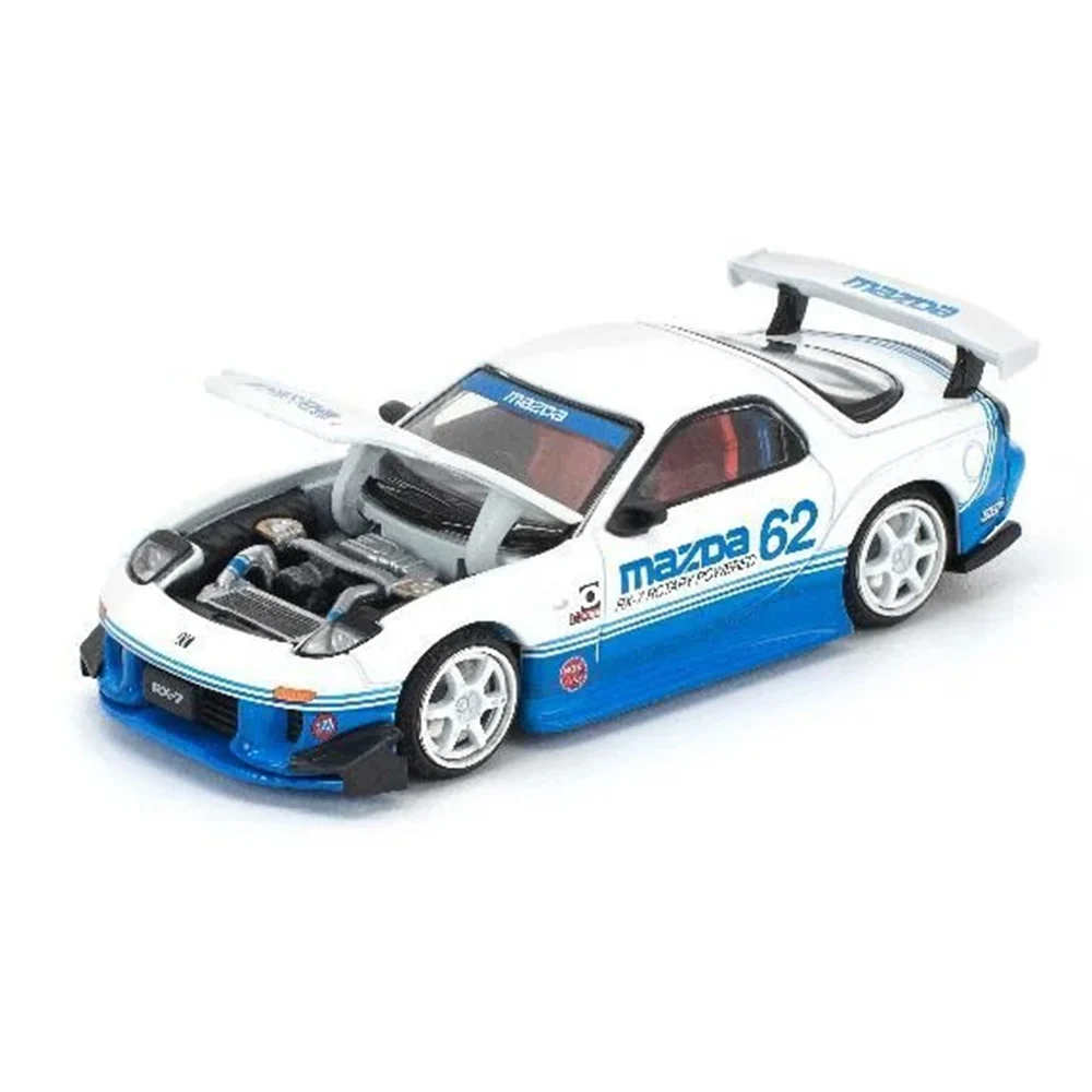 Poprace 1/64 MAZDA RX7 FD3S BLUE WHITE Enigma Exclusive Diecast Scale Model Car - Imagen 3