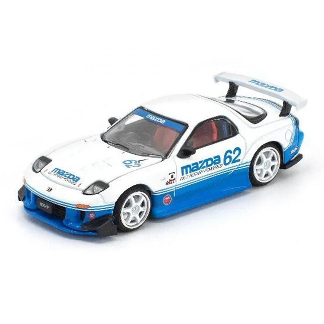 Poprace 1/64 MAZDA RX7 FD3S BLUE WHITE Enigma Exclusive Diecast Scale Model Car