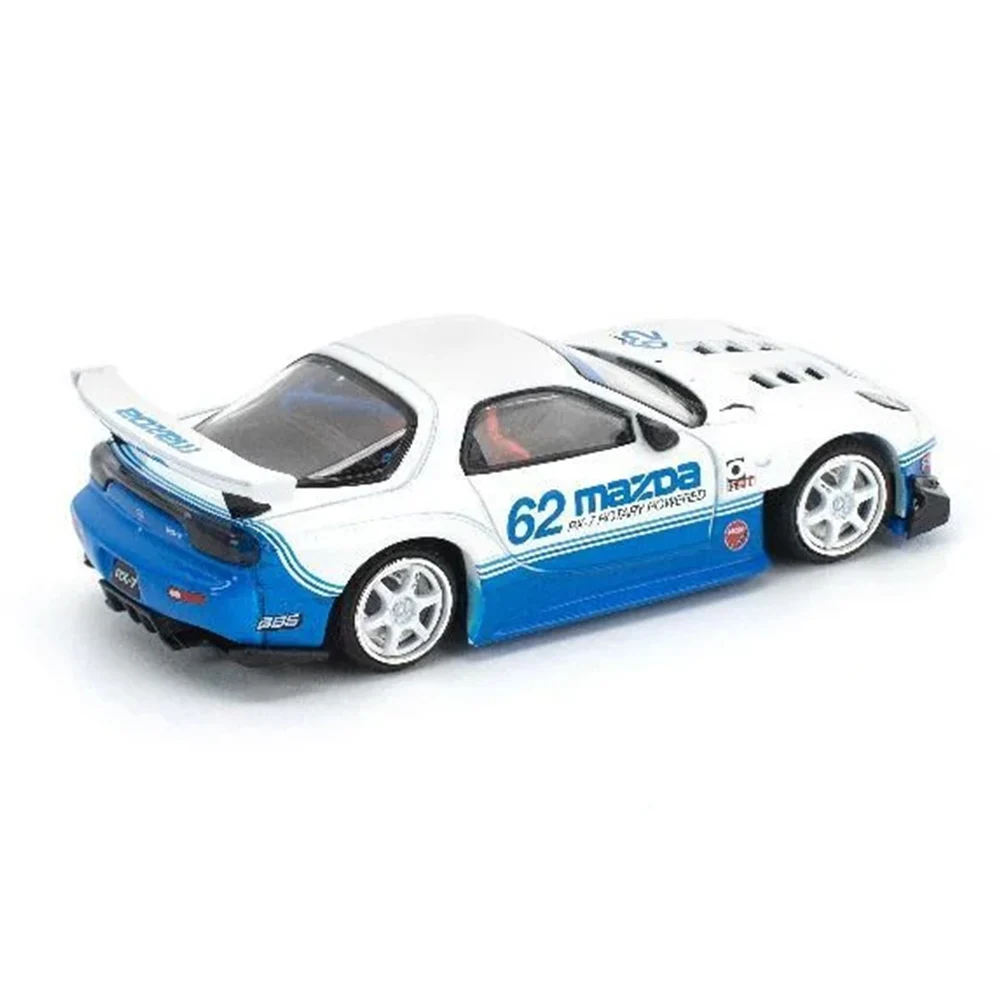 Poprace 1/64 MAZDA RX7 FD3S BLUE WHITE Enigma Exclusive Diecast Scale Model Car - Imagen 2